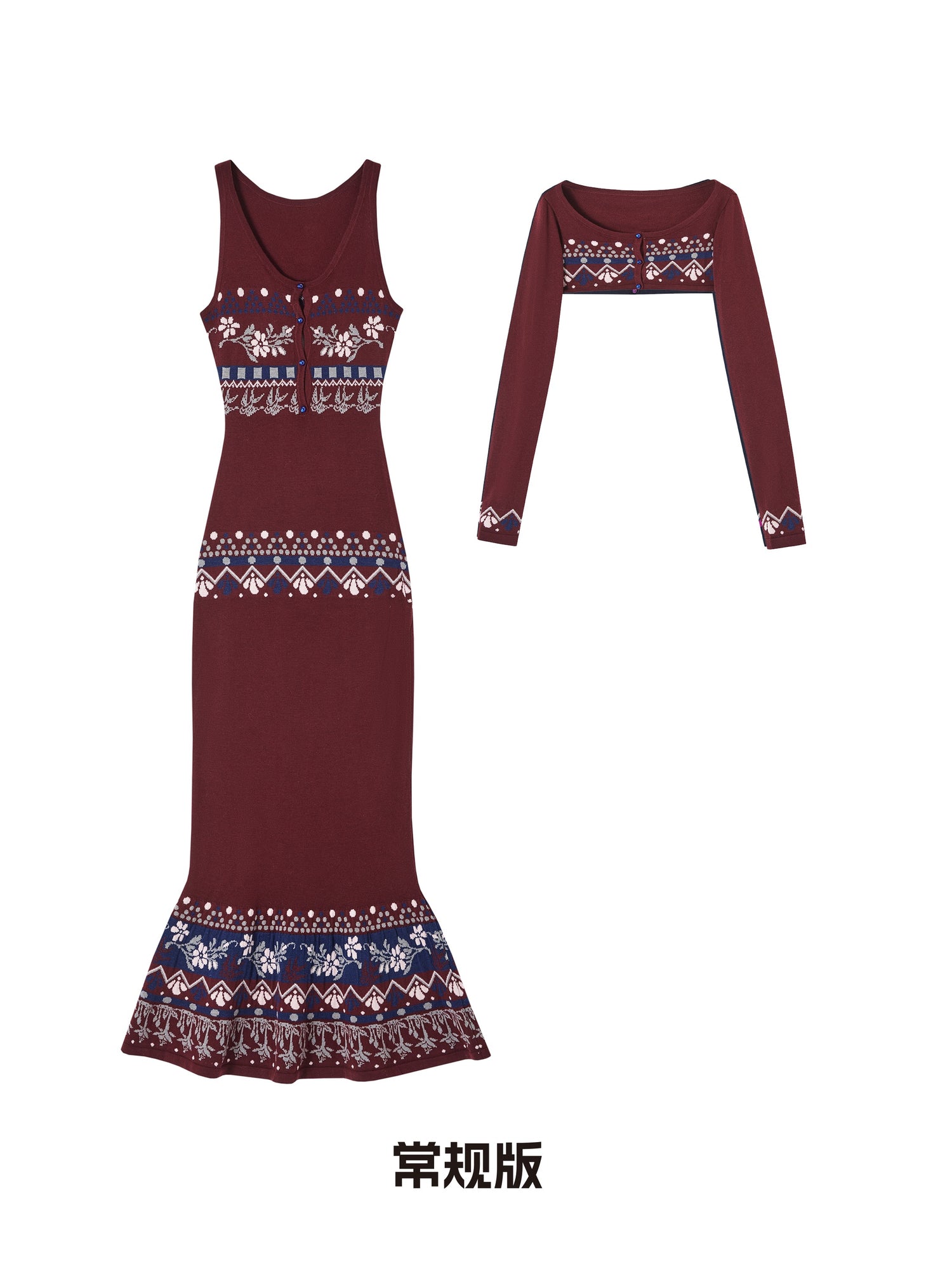 OfAkiva_Exquisite_High_Waist_Two_Piece_Knit_Mermaid_Long_Sleeve_Women_Maxi_Dresses_MISSTT