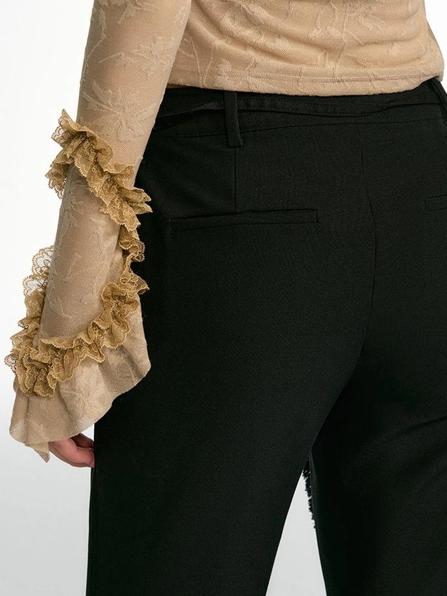 OfAkiva Fakiva Double Layer Fringe Trousers