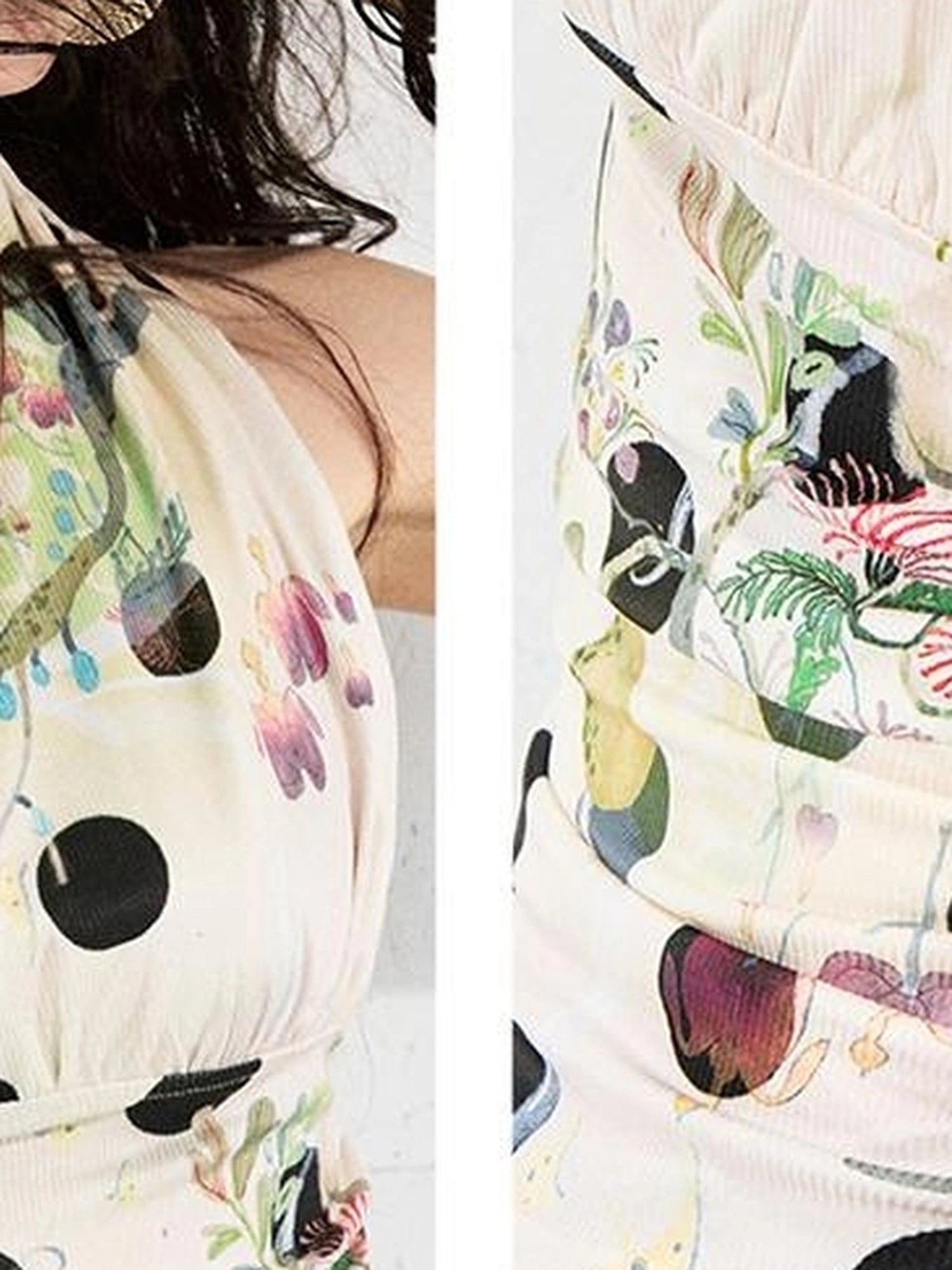 OfAkiva Fantasy Flora Dot Print Halter Top