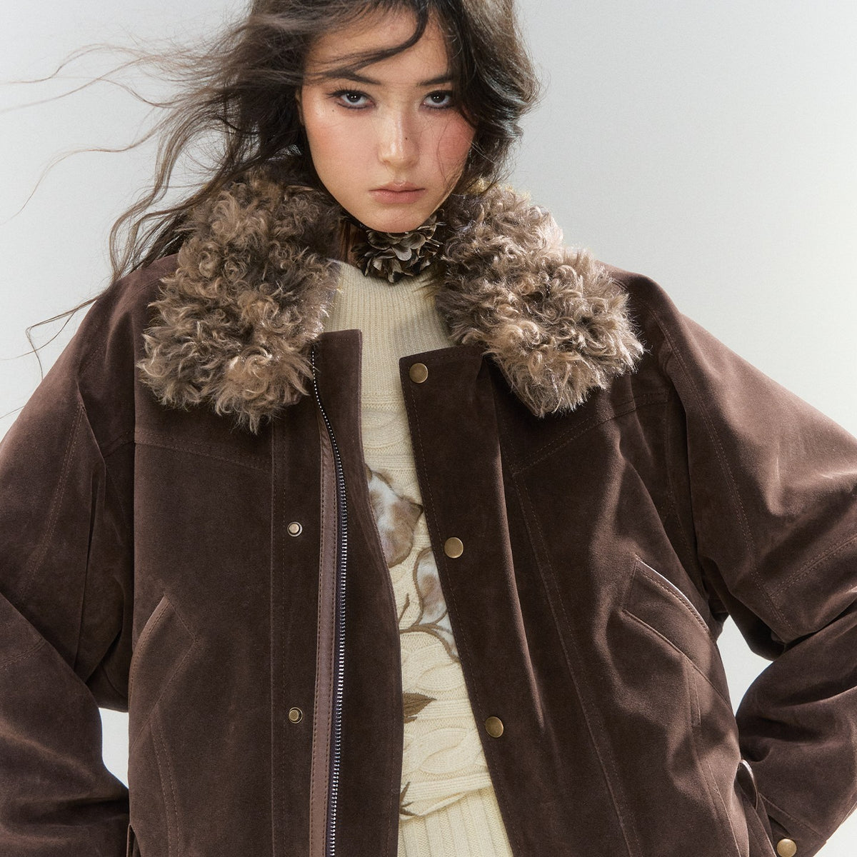 OfAkiva_Faux_Suede_Fur_Collar_Belted_Waist_Slim_Fit_Women&