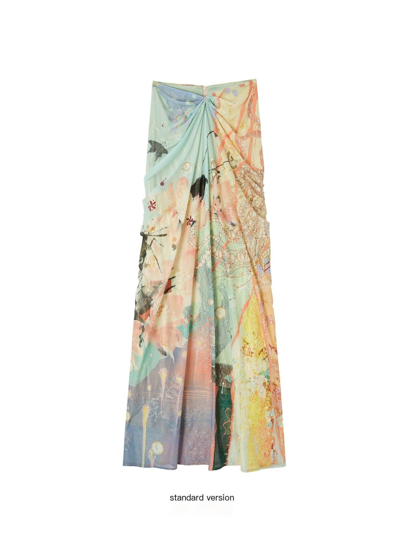 OfAkiva_Fine_Sparkle_Dream_Print_Pleated_V_Waist_Slimming_A_Line_Women&