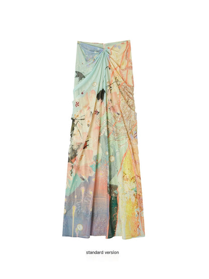 OfAkiva_Fine_Sparkle_Dream_Print_Pleated_V_Waist_Slimming_A_Line_Women&