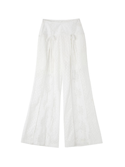 OfAkiva Floral Patchwork Lace Cutout Wide Waist Women&