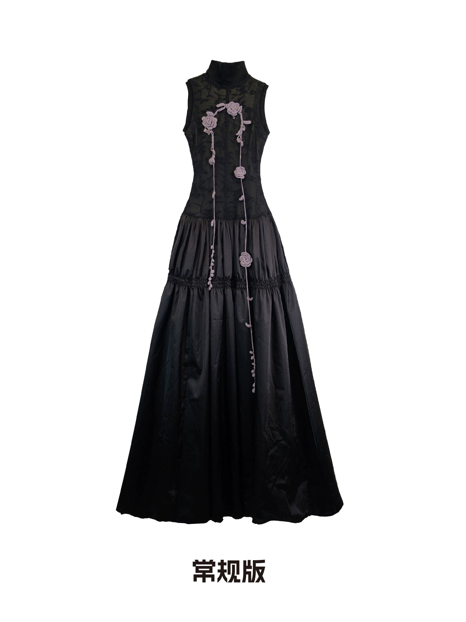 OfAkiva_Floral_Vine_Smocked_Floral_Print_V-neck_T-shirt_Long_Sleeve_Dress_MISSTT