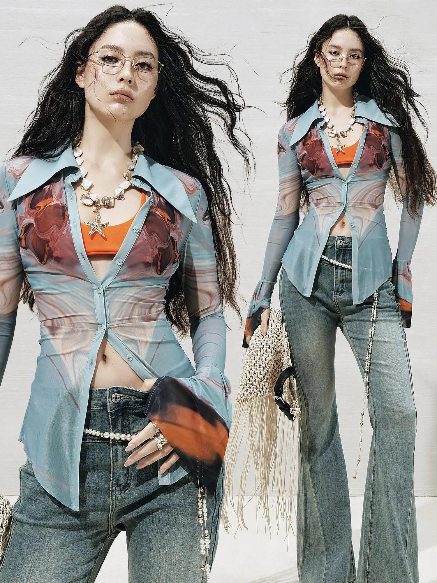 OfAkiva Gagosian Print Embroidered Shirt