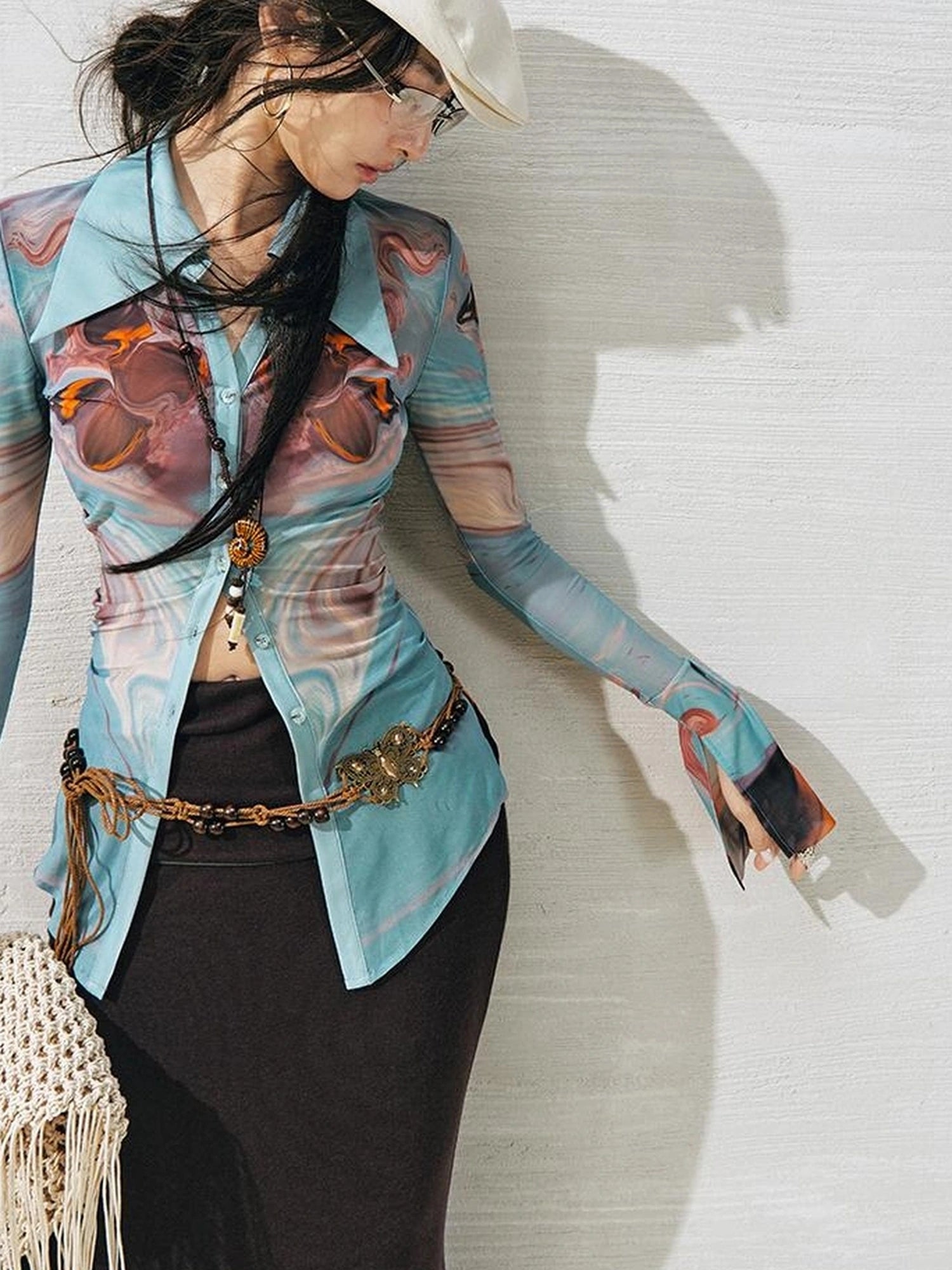 OfAkiva Gagosian Print Embroidered Shirt