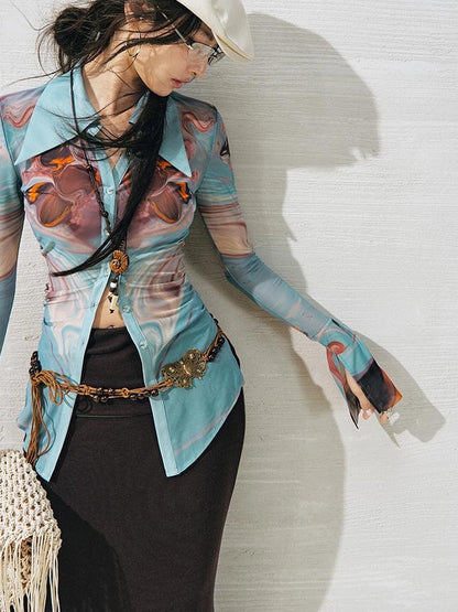 OfAkiva Gagosian Print Embroidered Shirt