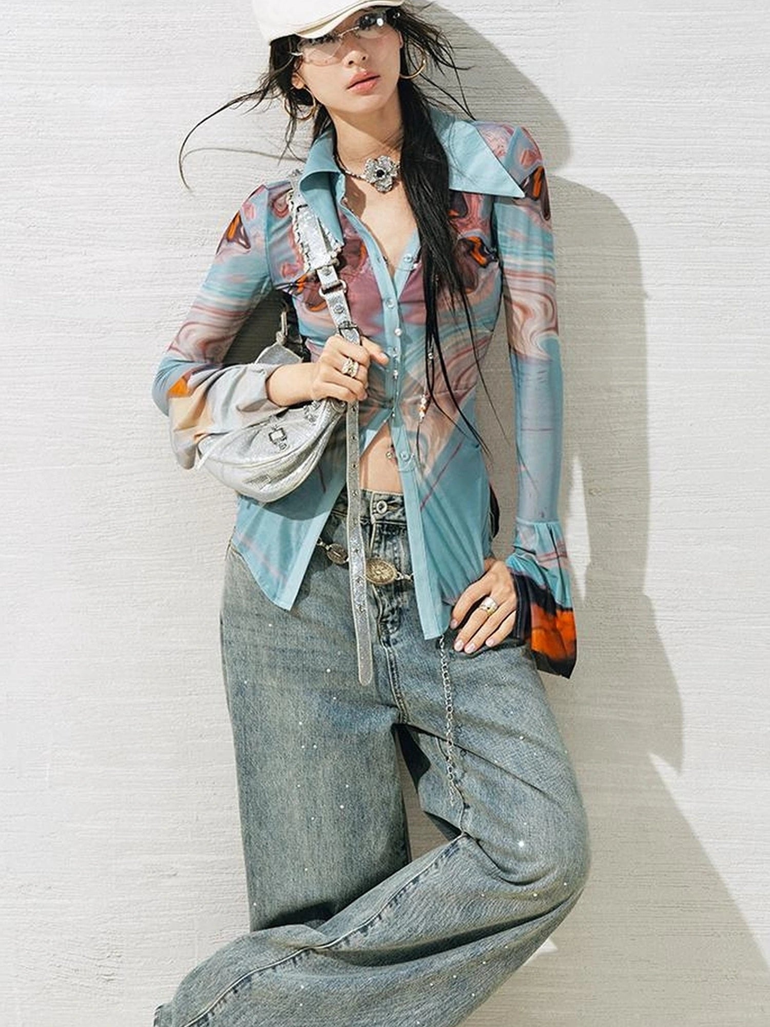 OfAkiva Gagosian Print Embroidered Shirt