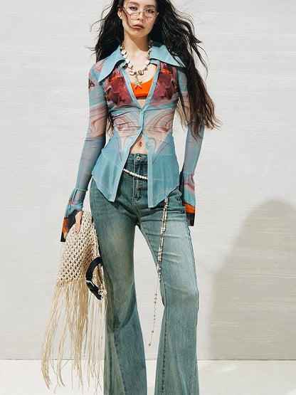 OfAkiva Gagosian Print Embroidered Shirt