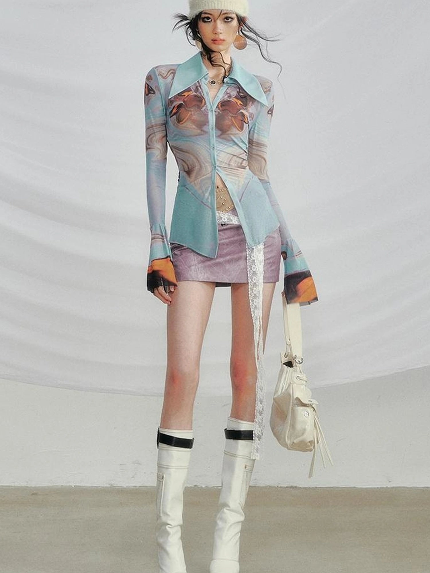 OfAkiva Gagosian Print Embroidered Shirt