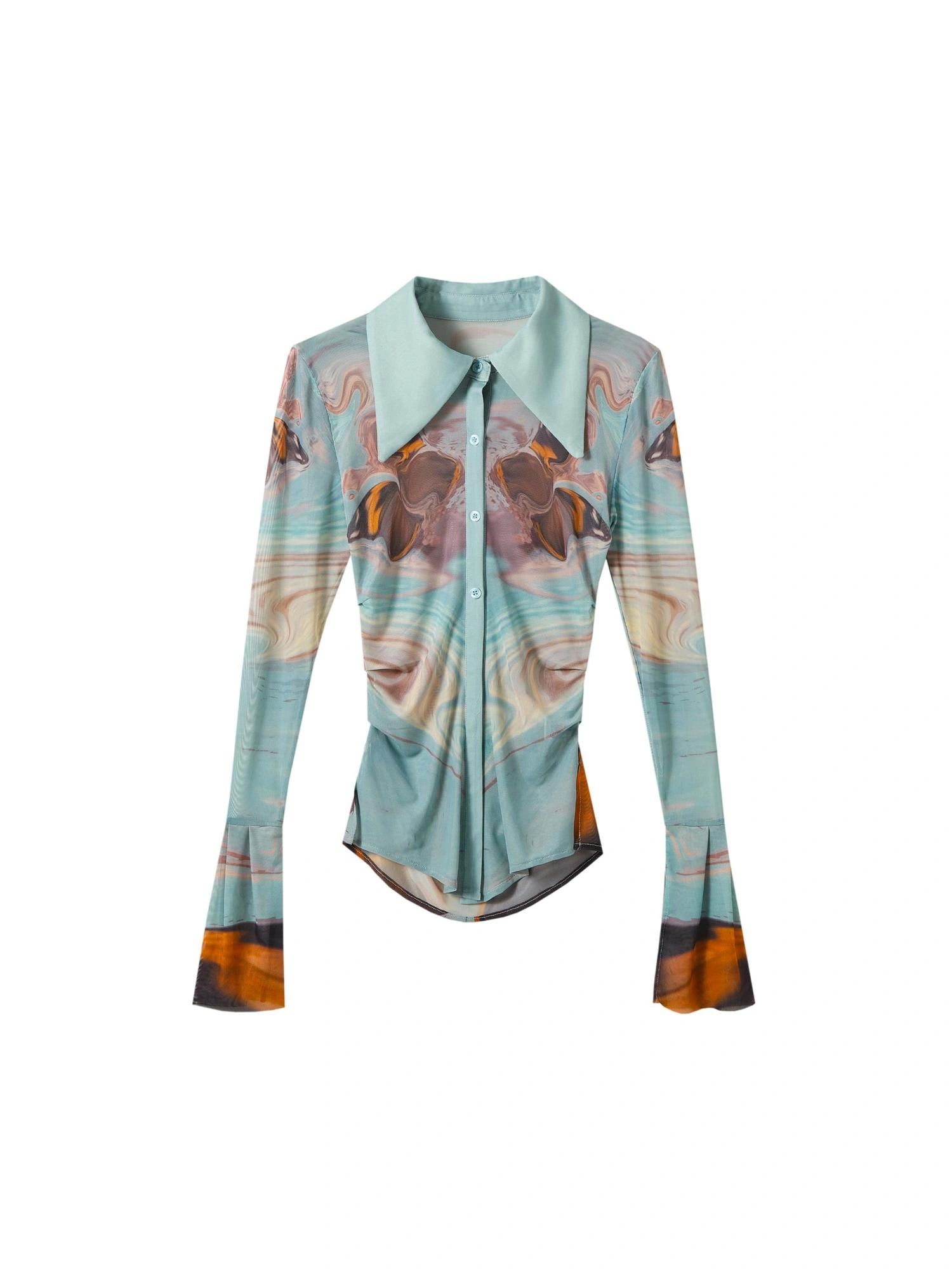 OfAkiva Gagosian Print Embroidered Shirt