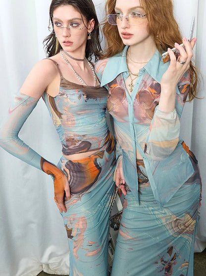 OfAkiva Gagosian Print Embroidered Shirt