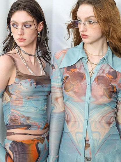 OfAkiva Gagosian Print Embroidered Shirt