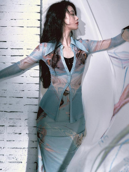 OfAkiva Gagosian Print Embroidered Shirt