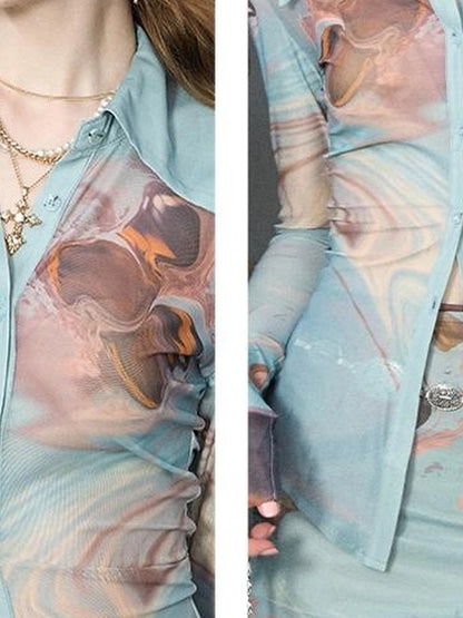 OfAkiva Gagosian Print Embroidered Shirt