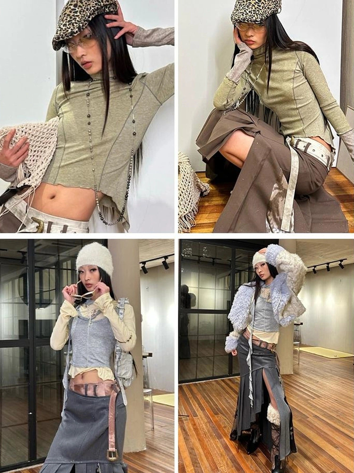 OfAkiva Galaxy Glitter Pleated Mermaid Skirt