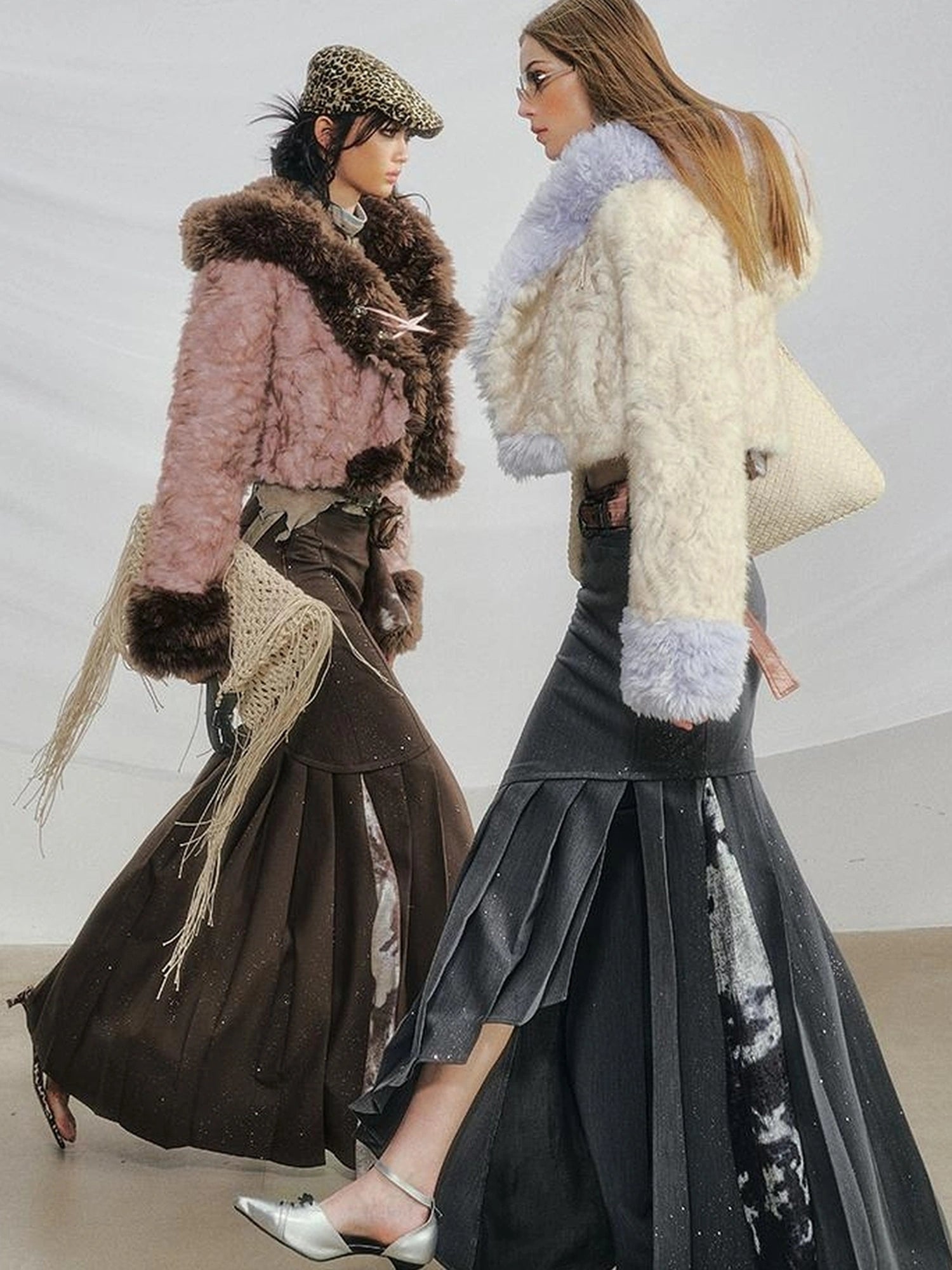 OfAkiva Galaxy Glitter Pleated Mermaid Skirt