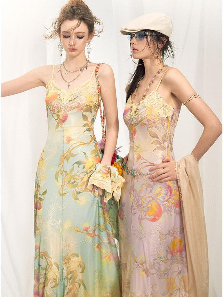 OfAkiva Gold Embroidery Print Colorblock Women&