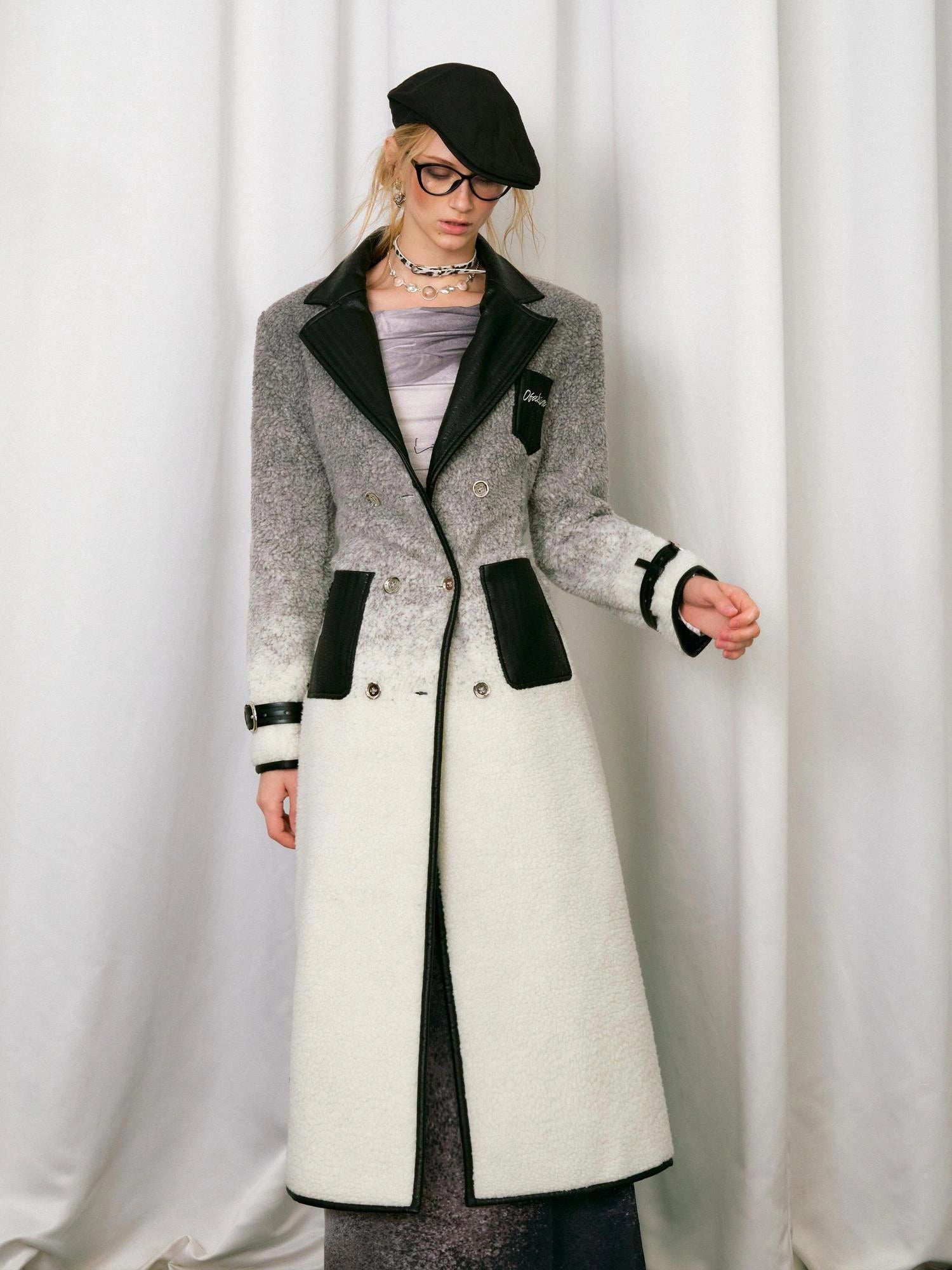 OfAkiva Gradient Quilted Wool Coat