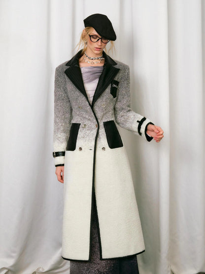 OfAkiva Gradient Quilted Wool Coat