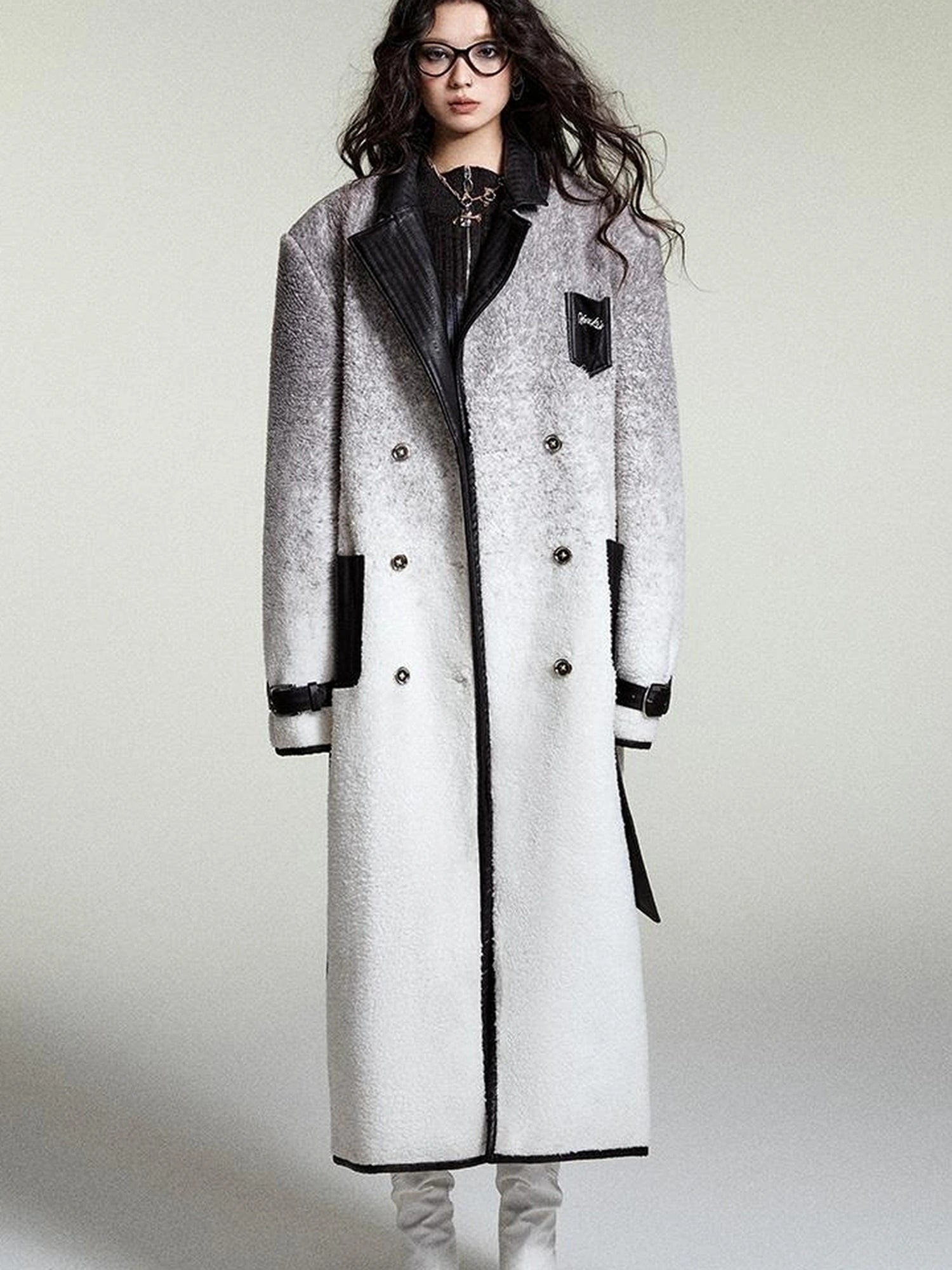 OfAkiva Gradient Quilted Wool Coat