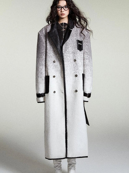 OfAkiva Gradient Quilted Wool Coat