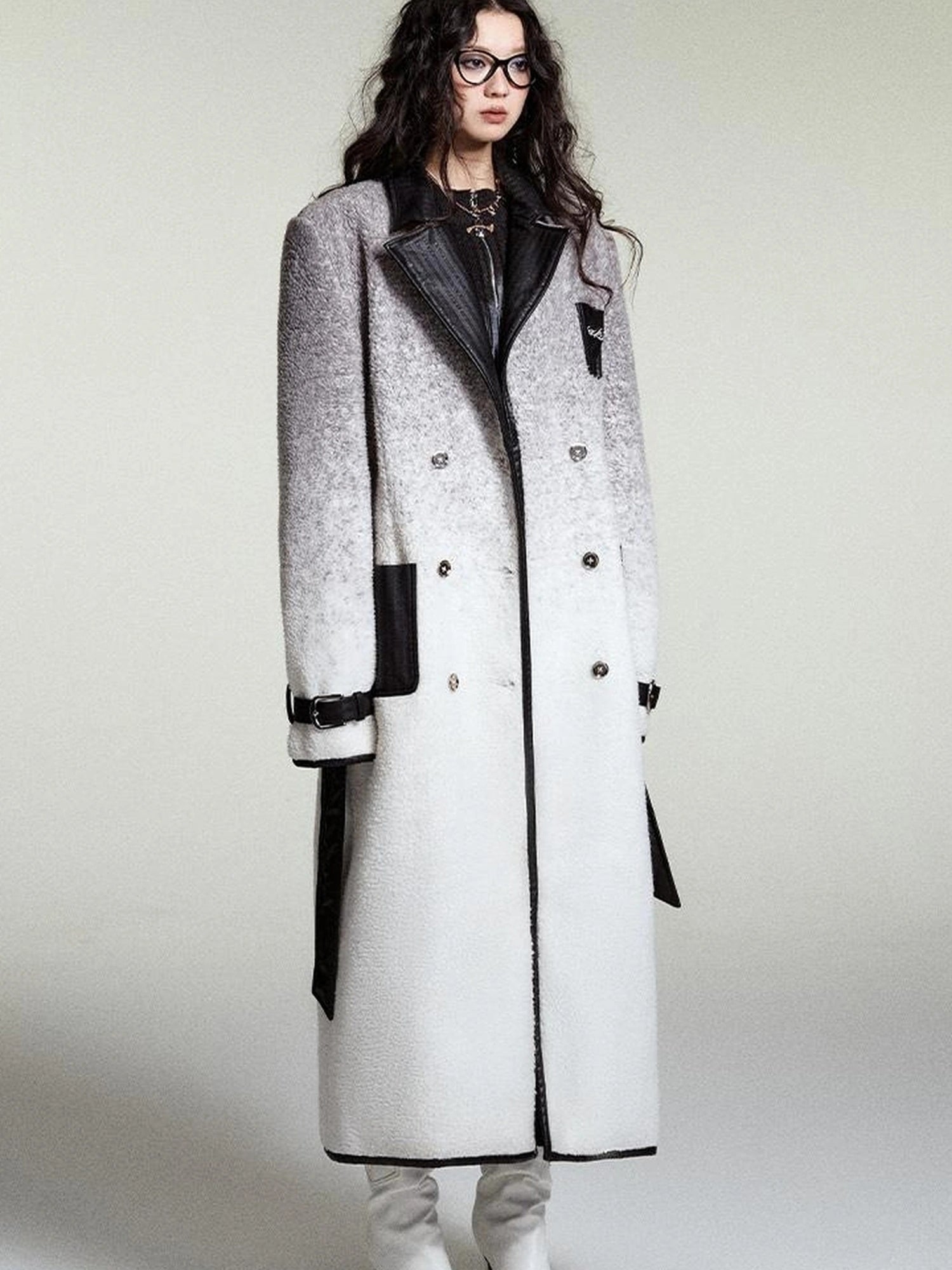 OfAkiva Gradient Quilted Wool Coat