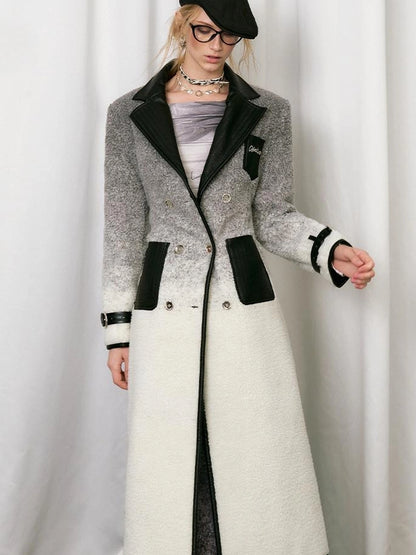 OfAkiva Gradient Quilted Wool Coat