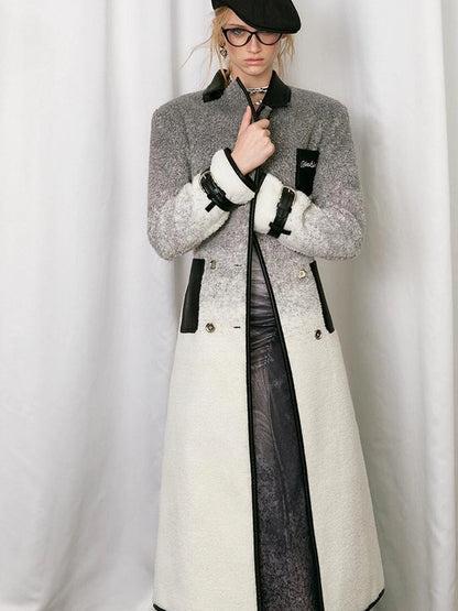 OfAkiva Gradient Quilted Wool Coat