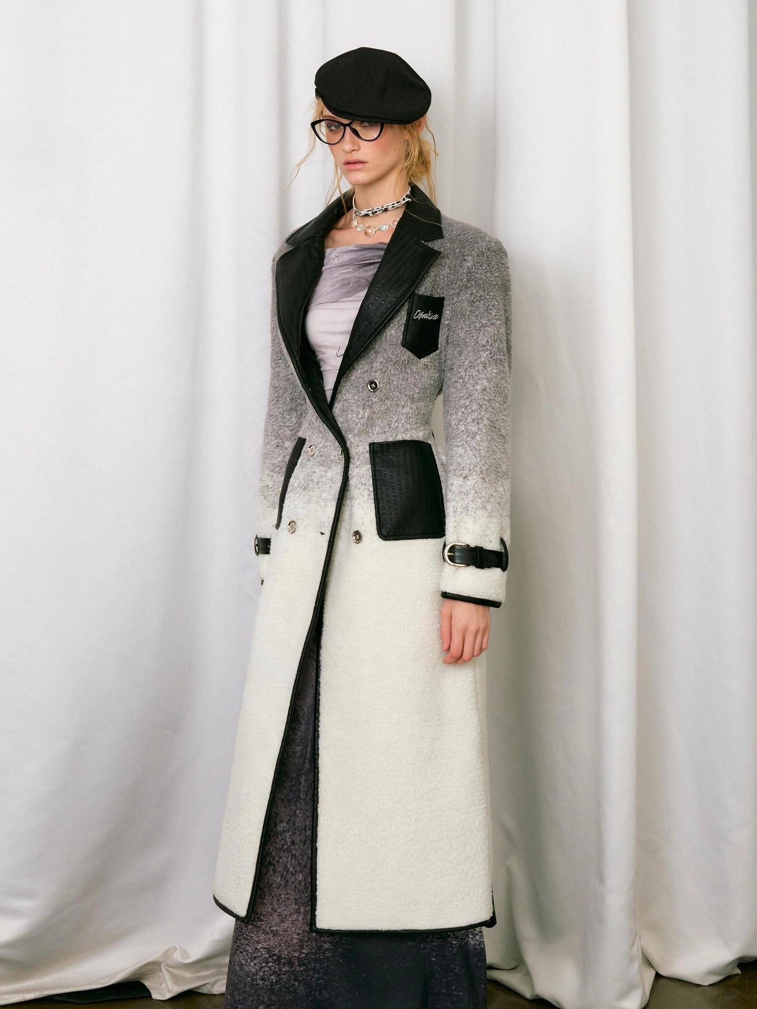 OfAkiva Gradient Quilted Wool Coat