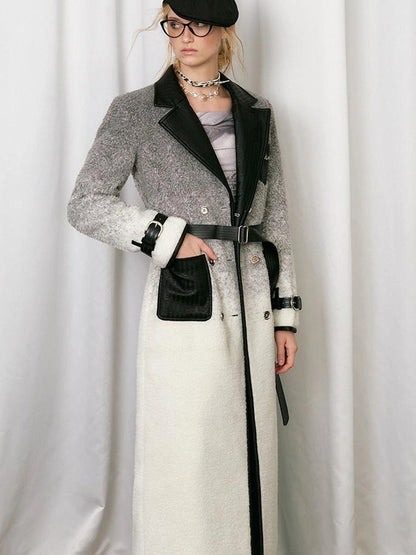 OfAkiva Gradient Quilted Wool Coat