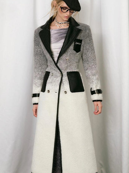 OfAkiva Gradient Quilted Wool Coat