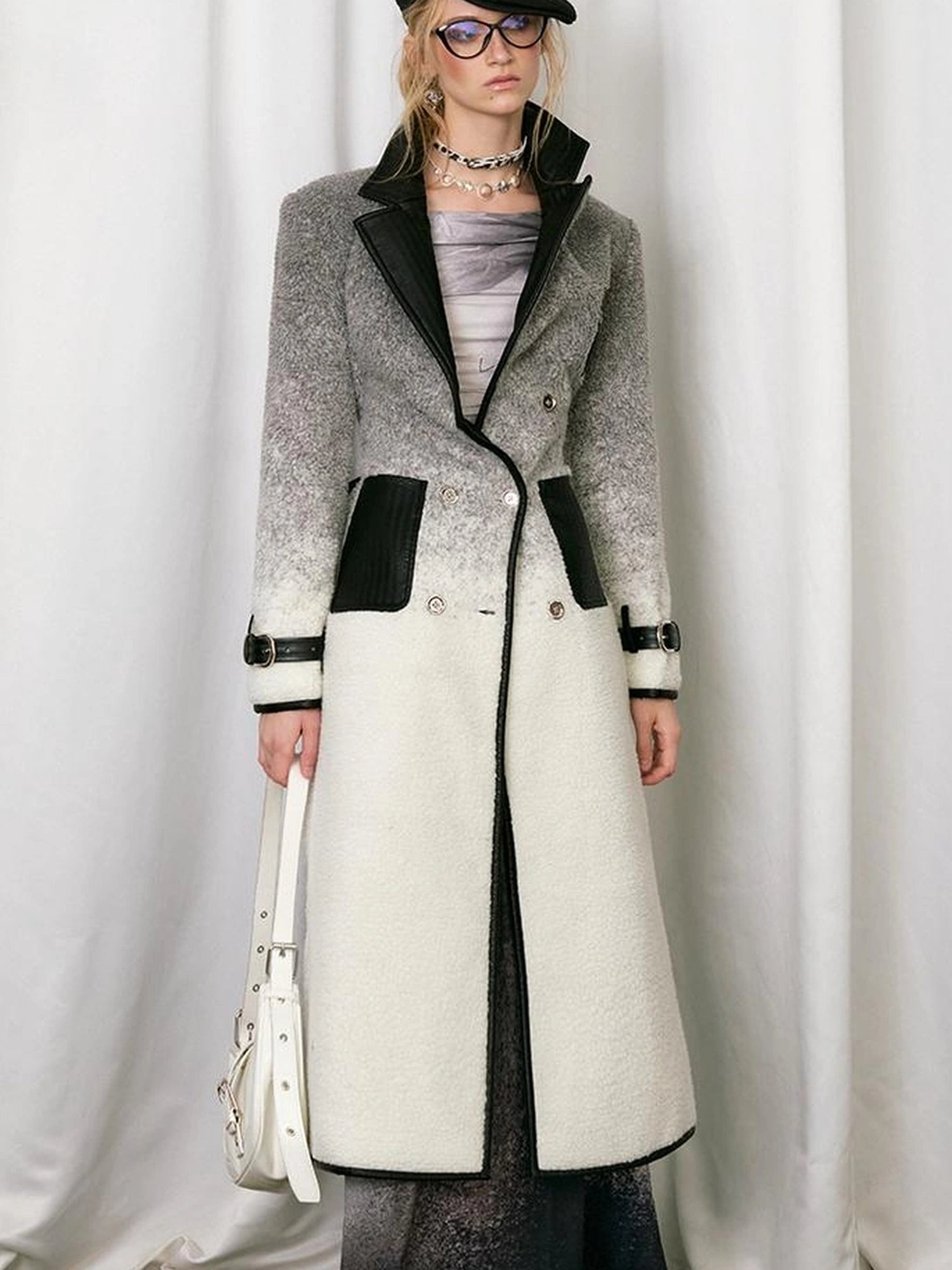 OfAkiva Gradient Quilted Wool Coat