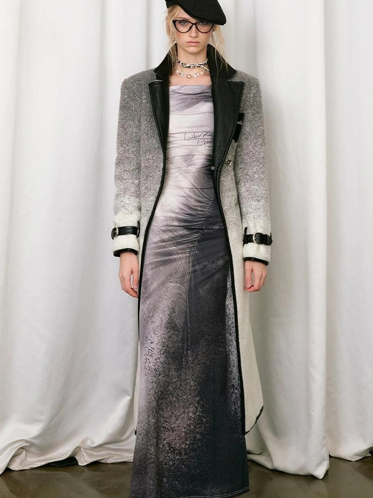 OfAkiva Gradient Quilted Wool Coat