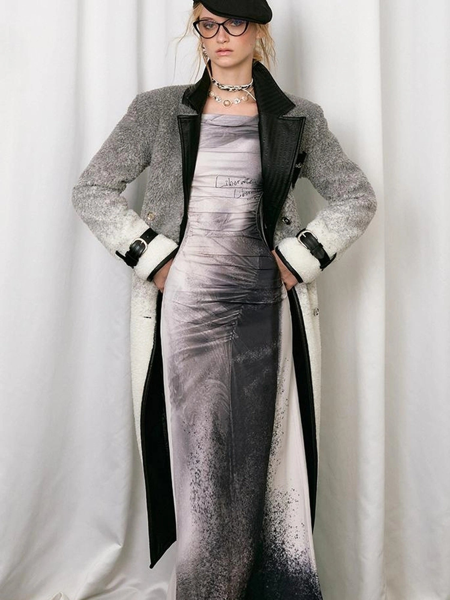 OfAkiva Gradient Quilted Wool Coat