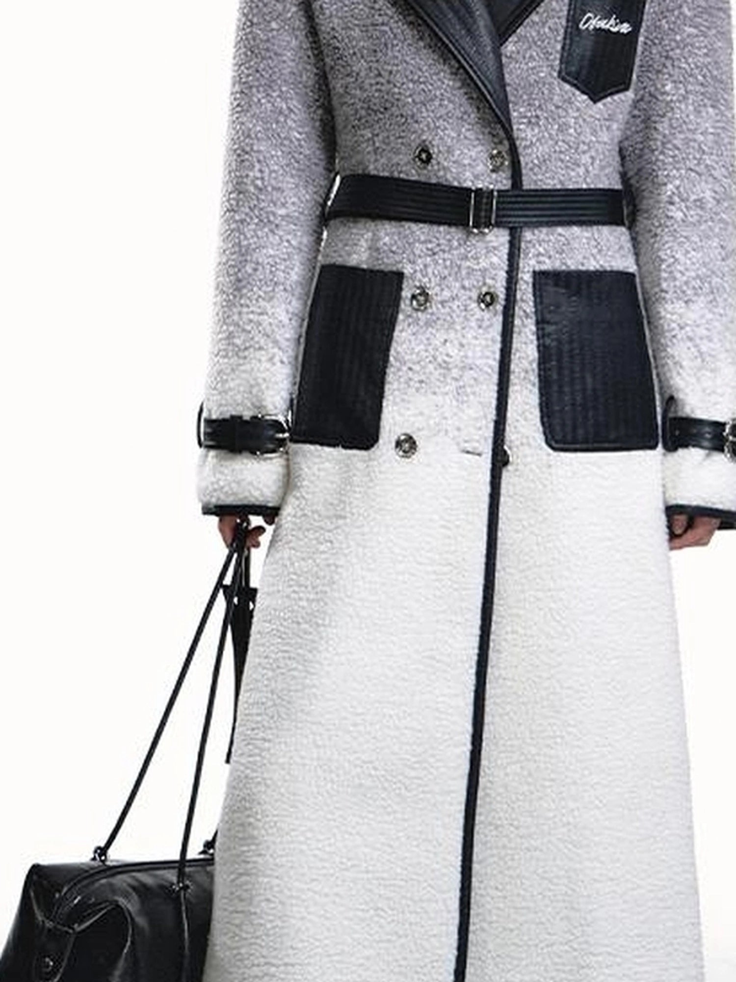 OfAkiva Gradient Quilted Wool Coat