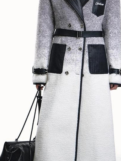 OfAkiva Gradient Quilted Wool Coat