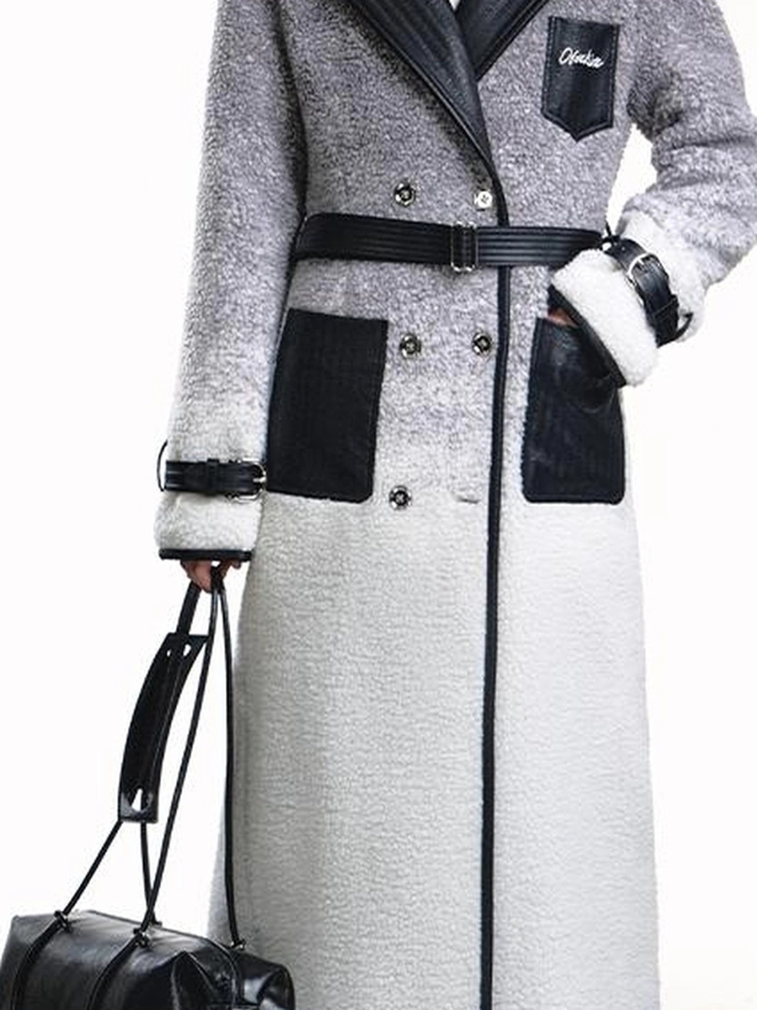 OfAkiva Gradient Quilted Wool Coat