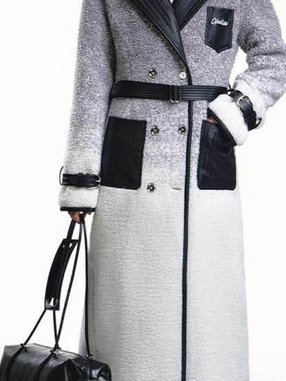 OfAkiva Gradient Quilted Wool Coat