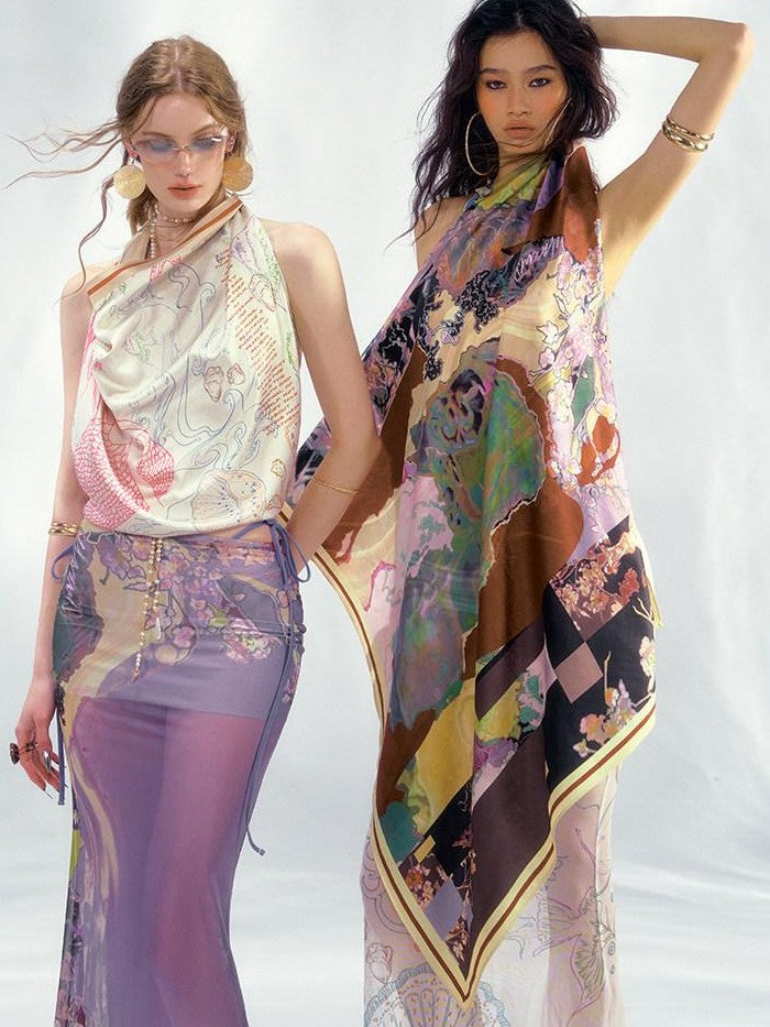 OfAkiva Hand Painted Vintage Print Women&
