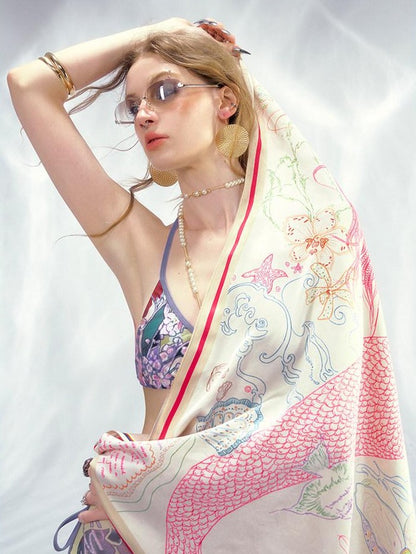 OfAkiva Hand Painted Vintage Print Women&