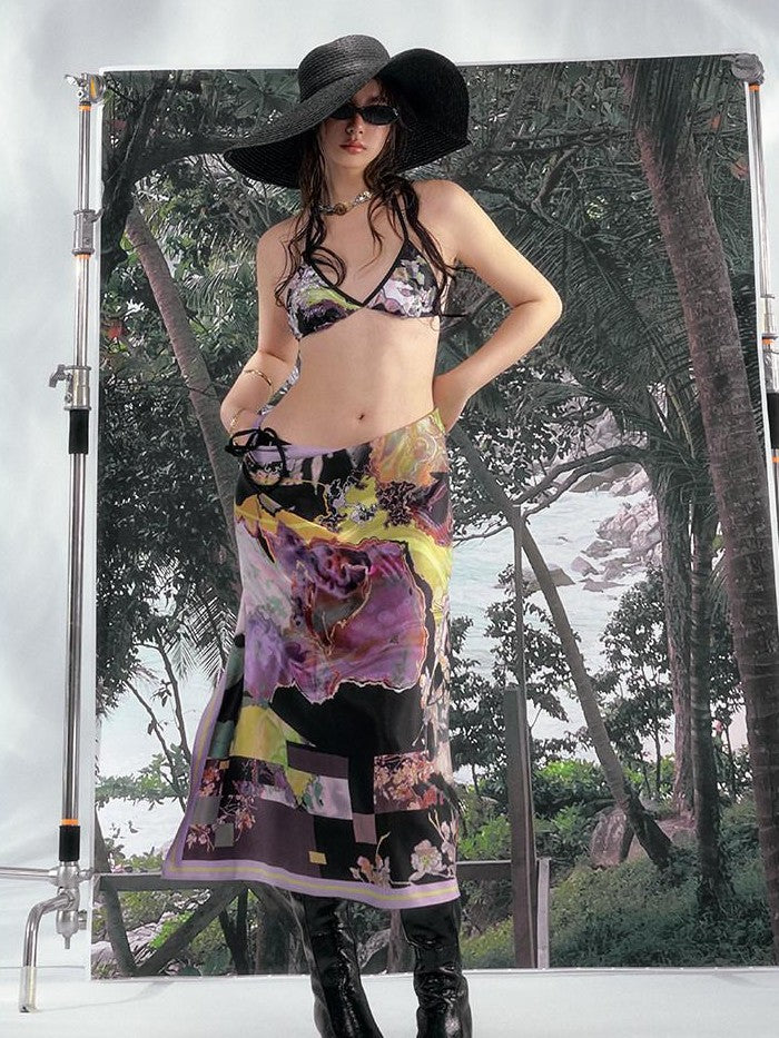 OfAkiva Hand Painted Vintage Print Women&