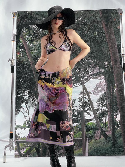 OfAkiva Hand Painted Vintage Print Women&