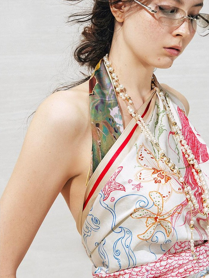 OfAkiva Hand Painted Vintage Print Women&