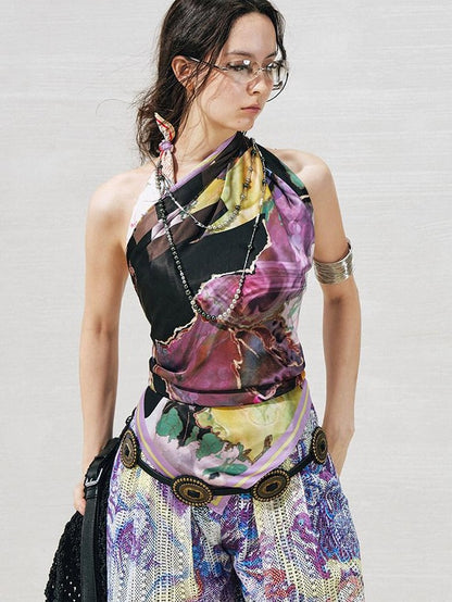OfAkiva Hand Painted Vintage Print Women&