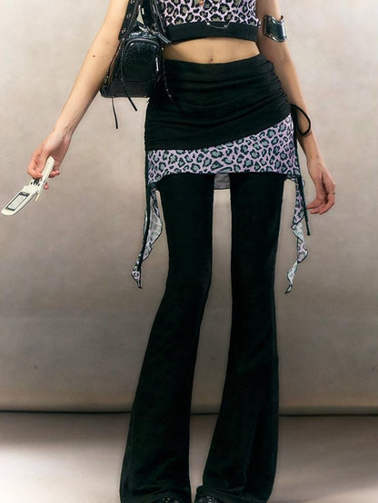 OfAkiva High Waist Slim Fit Vintage Straight Leg Women Three Piece Cardigan Set Pants