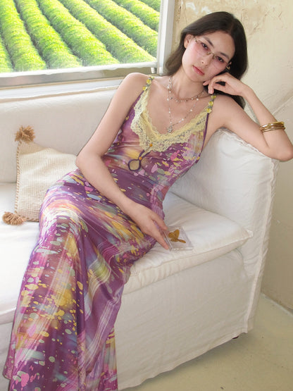 OfAkiva Impression Print Lace Splice Women&