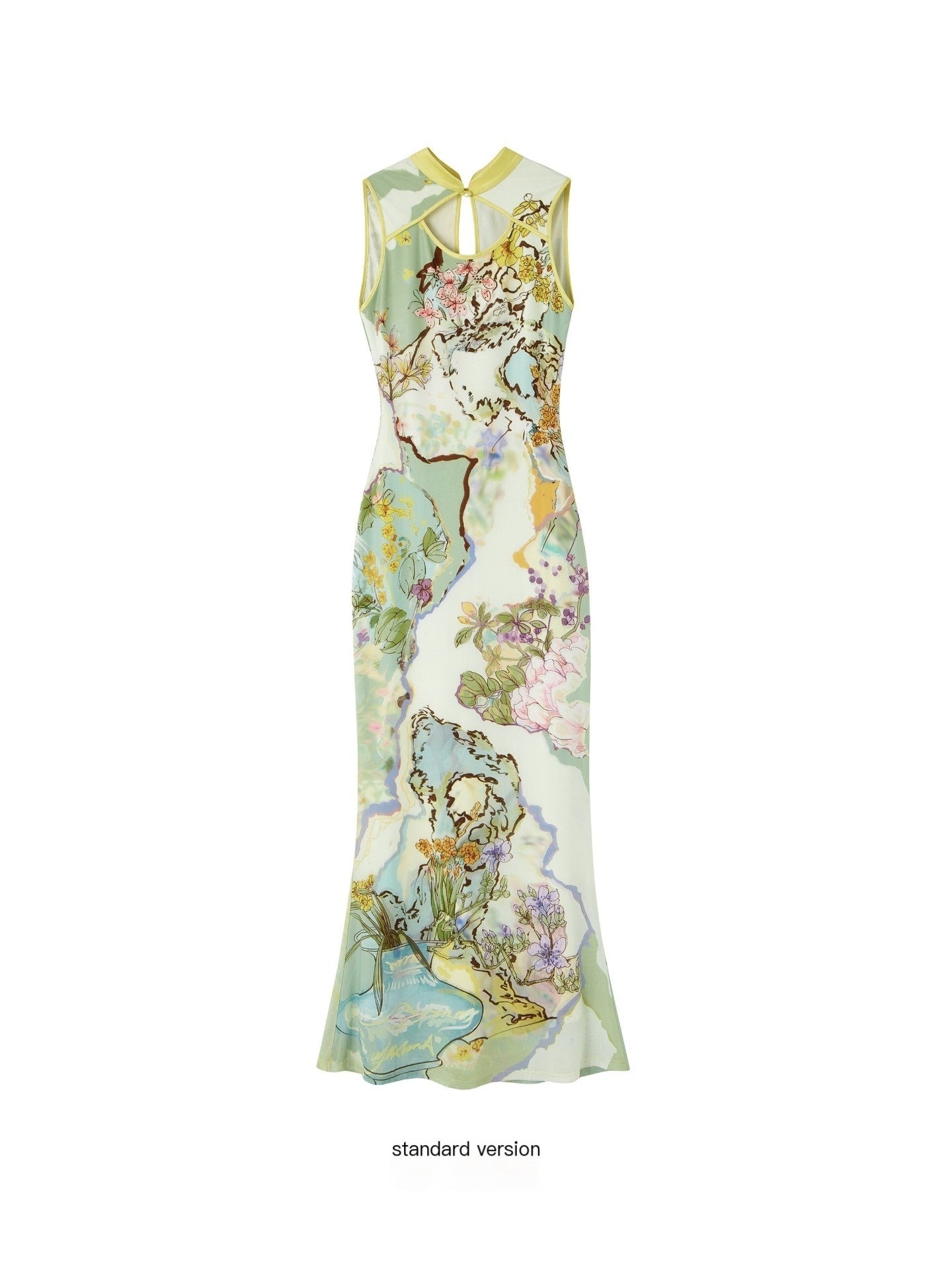 OfAkiva_Ink_Wash_Print_New_Chinese_High_Waist_Cheongsam_Collar_Women&