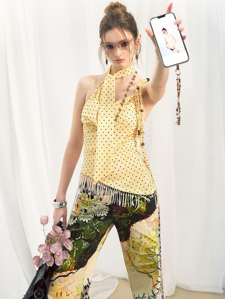 OfAkiva Jungle Leopard Print Low Waist Slim Flared Women&