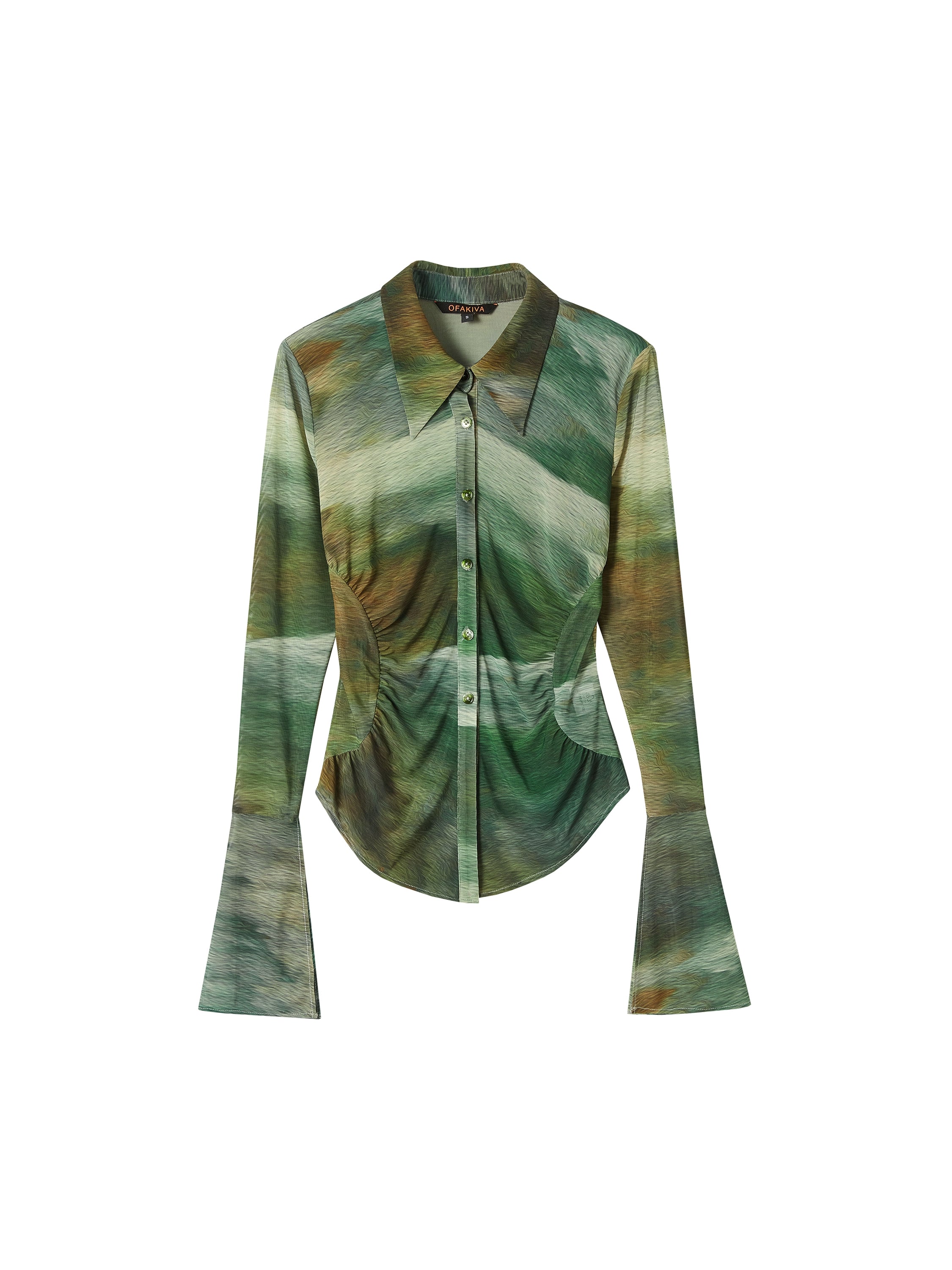 OfAkiva_Jungle_Print_Green_Ice_Cool_V-neck_T-shirt_Long_Sleeve_MISSTT